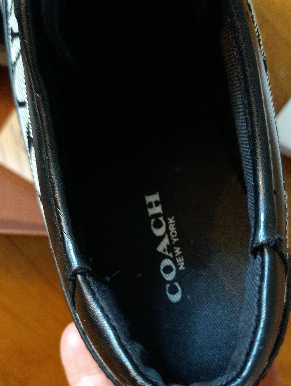 Coach Signature Slip-On Sneakers in Black & Beige -size 6.5 Excellent Condition - Picture 15 of 16